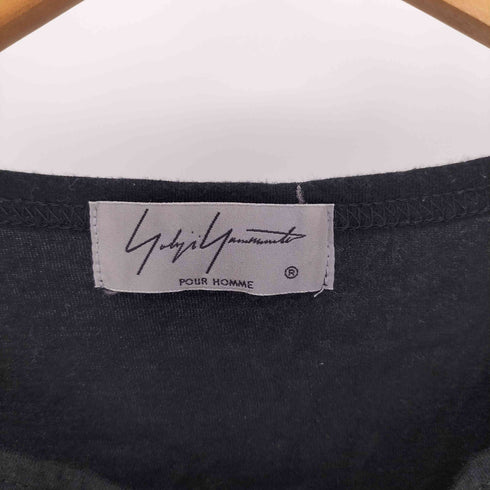 ヨウジヤマモトプールオム Yohji Yamamoto POUR HOMME 20SS コーマ 天竺 変形 半袖 ヘンリーネック カットソー Tシャツ メンズ JPN:3