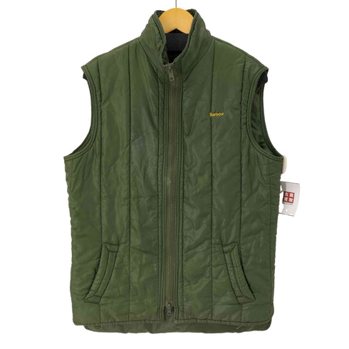 バブアー Barbour 80-90s 英国製 ロゴ刺繍ダブルジップ中綿ベスト 3ワラント メンズ