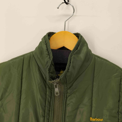 バブアー Barbour 80-90s 英国製 ロゴ刺繍ダブルジップ中綿ベスト 3ワラント メンズ