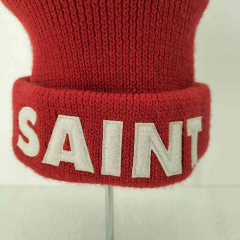 セントマイケル SAINT MICHAEL 23AW KNIT CAP/SAINT/RED ロゴワッペンニットキャップ メンズ ONE SIZE