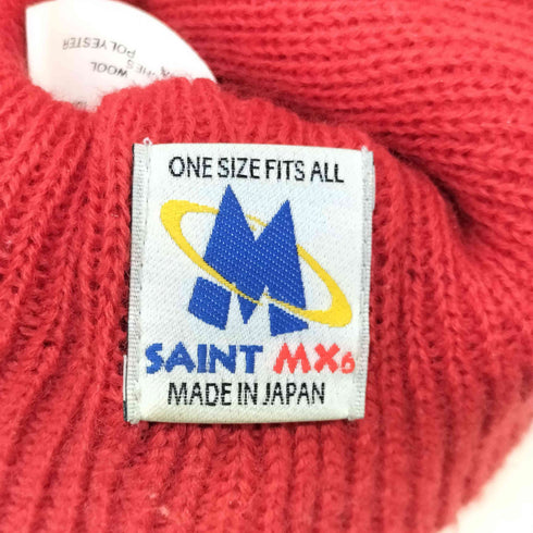 セントマイケル SAINT MICHAEL 23AW KNIT CAP/SAINT/RED ロゴワッペンニットキャップ メンズ ONE SIZE