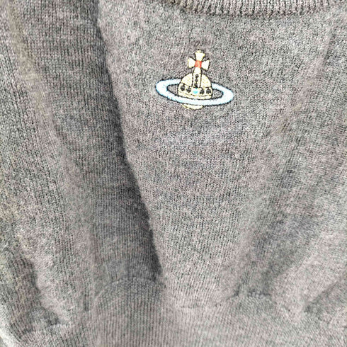 ヴィヴィアンウエストウッドレッドレーベル Vivienne Westwood RED LABEL オーブ刺繍 Uネックリブニット レディース import:L