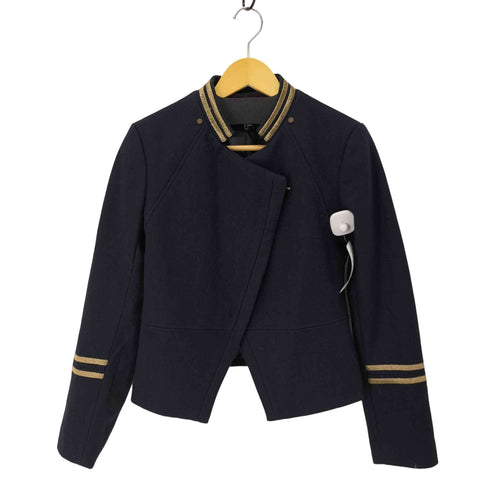 エイチアンドエム H&M ウール混クロップドライダースジャケット レディース EUR:40