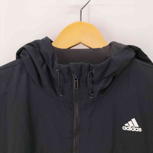 アディダス adidas 3ストライプ ダブルジップフーデッド中綿ジャケット メンズ
