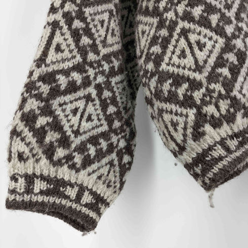 エルエルビーン L.L.Bean 70-80S スコットランド製 PURE NEW WOOL ノルディック ヘンリーネック ニット メンズ import:L
