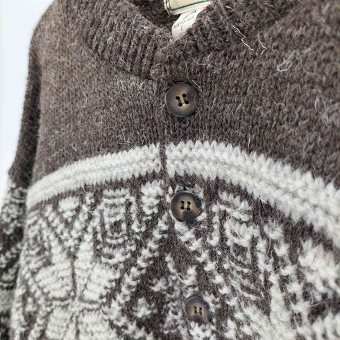 エルエルビーン L.L.Bean 70-80S スコットランド製 PURE NEW WOOL ノルディック ヘンリーネック ニット メンズ import:L