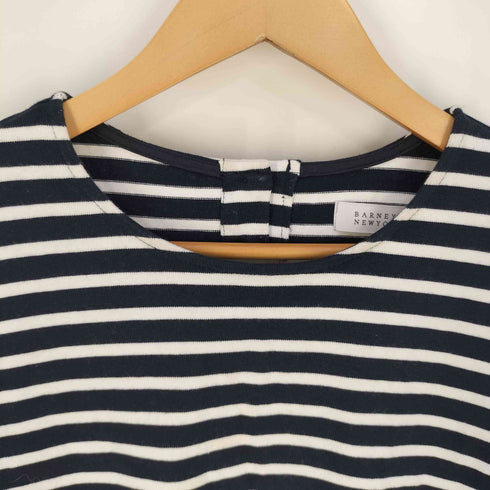 バーニーズニューヨーク BARNEYS NEWYORK 素材切替 バックプリーツ ボーダー ロングスリーブTシャツ レディース FREE