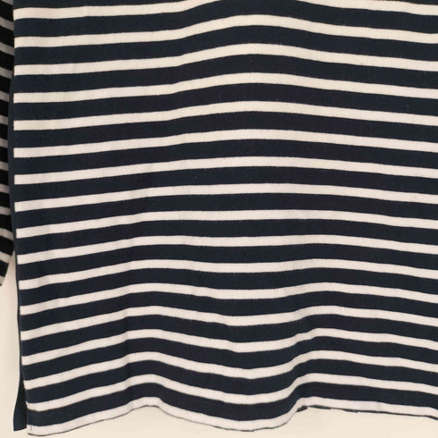バーニーズニューヨーク BARNEYS NEWYORK 素材切替 バックプリーツ ボーダー ロングスリーブTシャツ レディース FREE