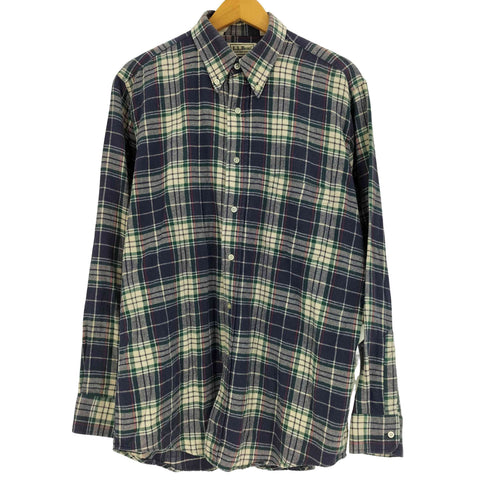 エルエルビーン L.L.Bean 80-90S ハンガリー製 NORTHWOODS コットン フランネル チェック ボタンダウン L/S ネル シャツ メンズ import:M