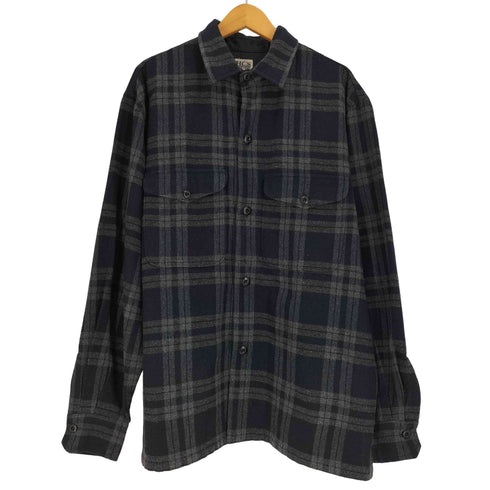 ヘンリーコットンズ Henry Cottons イタリア製 HCs BLUE FEEL ミックスウール フラップポケット L/S シャツ メンズ import:L
