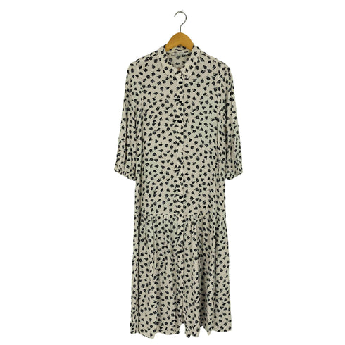 ザラ ZARA フラワープリント レーヨン シャツワンピース レディース import:M