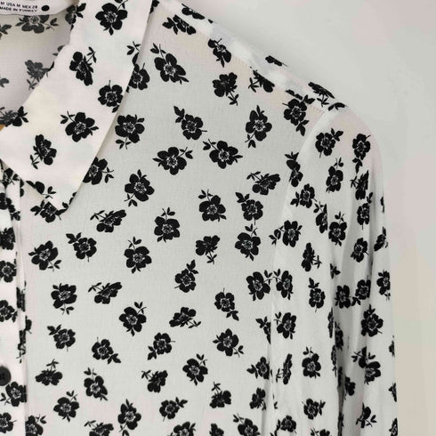 ザラ ZARA フラワープリント レーヨン シャツワンピース レディース import:M