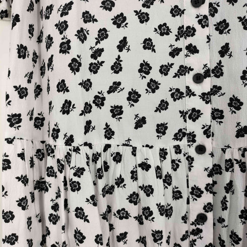 ザラ ZARA フラワープリント レーヨン シャツワンピース レディース import:M