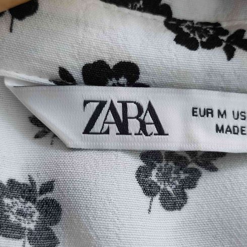 ザラ ZARA フラワープリント レーヨン シャツワンピース レディース import:M
