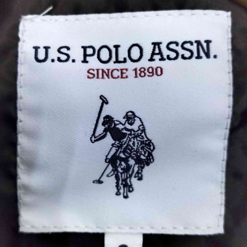 ユーエスポロアッスン U.S.POLO ASSN 別注 ロゴ刺繍 フェイクレザー ジップブルゾン メンズ JPN:S