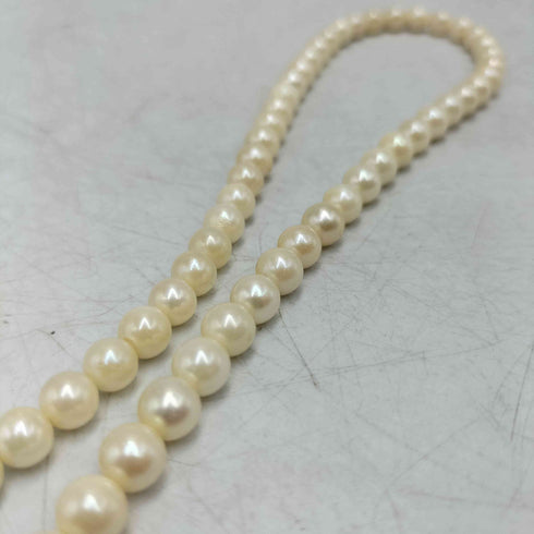SILVER 刻印 チャーム 合成 パール ネックレス レディース