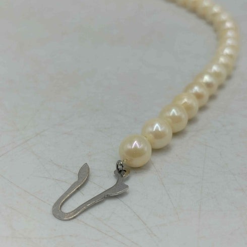 SILVER 刻印 チャーム 合成 パール ネックレス レディース