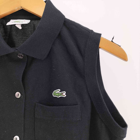 ラコステ LACOSTE ワンポイント 刺繍 ノースリーブ ポロ カーディガン レディース EUR:42