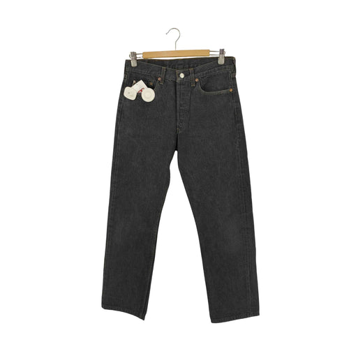 リーバイス Levis 90s MADE IN UK ユーロ 501 先染めブラック ボタンフライストレートデニムパンツ ボタン裏311 メンズ W32