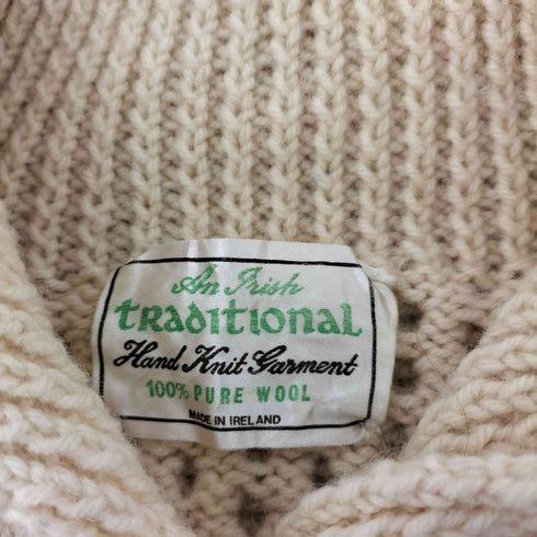 Traditional アイルランド製 ハンドメイド くるみボタン ニットカーディガン レディース FREE