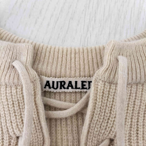 オーラリー AURALEE WOOL RIB KNIT LACE-UP P/O ニットセーターレースアップ レディース JPN:0