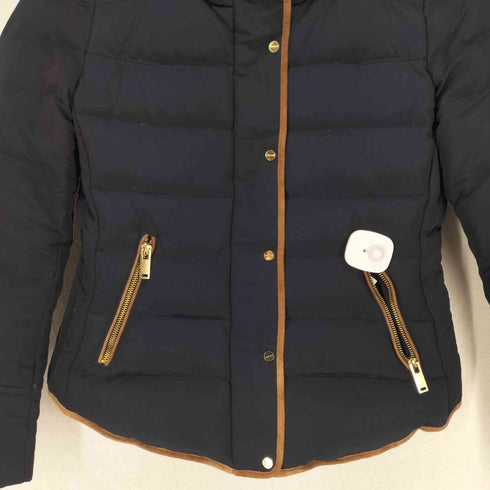 ザラ ZARA ボタンデザイン スエード切替ダウンジャケット レディース import:M