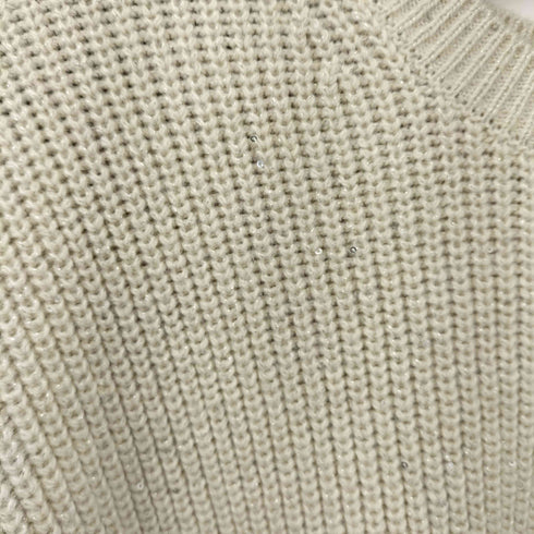 ギャップ Gap スプリットヘム スパンコール メタリッククルーネックセーター メンズ import:L
