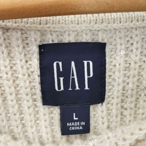 ギャップ Gap スプリットヘム スパンコール メタリッククルーネックセーター メンズ import:L