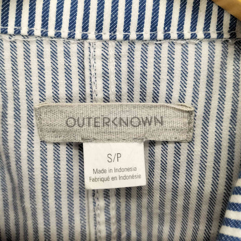 アウターノウン OUTERKNOWN リネン混ストライプオーバーオール レディース S