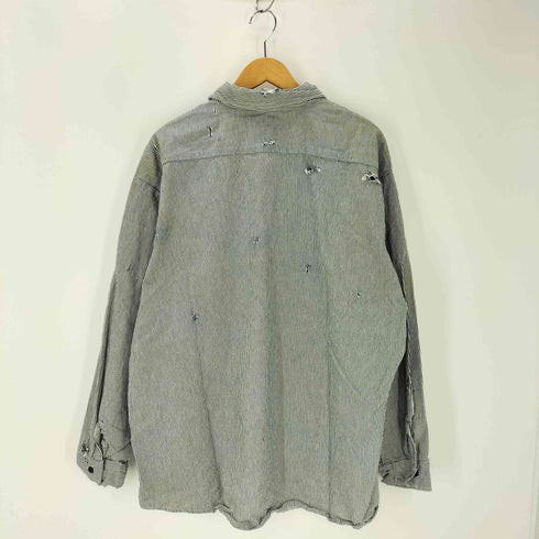 ビッグビル BIG BILL HICKORY STRIPE ワークシャツ ダメージ加工 メンズ 2XL