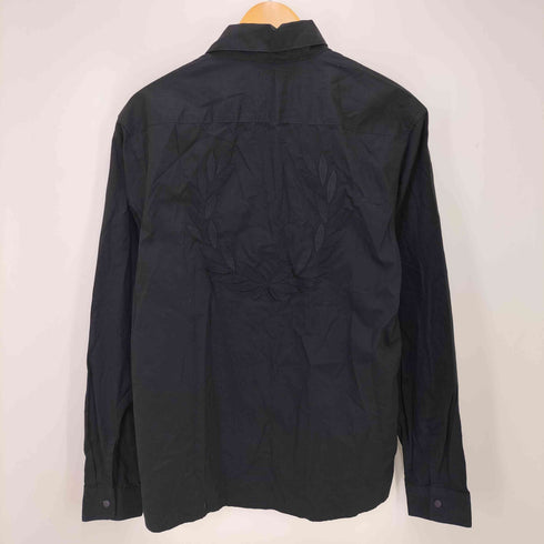フレッドペリー FRED PERRY EMBROIDERED ZIP THROUGH SHIRT メンズ S