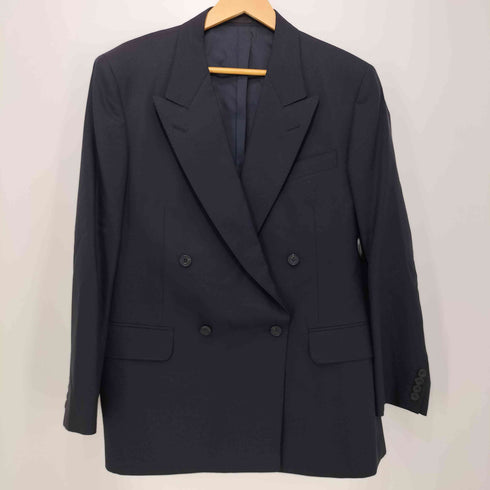 バーバリーズ BURBERRYS 80-90s TASMANIA & KID MOHAIR ピークドラペル モヘア混 ダブルブレスト テーラードジャケット セットアップ メンズ 50