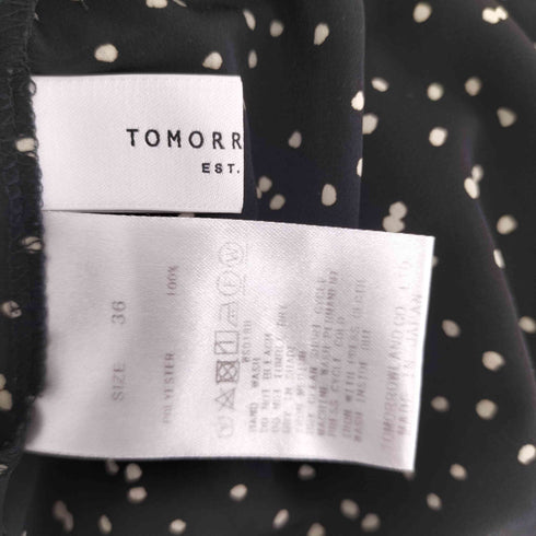 トゥモローランド TOMORROWLAND ドット柄 サイドジップ ワイドクロップドパンツ レディース JPN:36