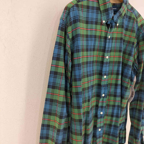ラルフローレン RALPH LAUREN ポニー刺繍 タータンチェック BDシャツ メンズ import:L