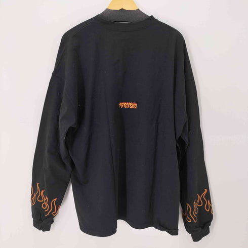 ペルーシュ Perushu 刺繍 クルーネックL/S Tシャツ メンズ LL