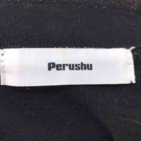ペルーシュ Perushu 刺繍 クルーネックL/S Tシャツ メンズ LL