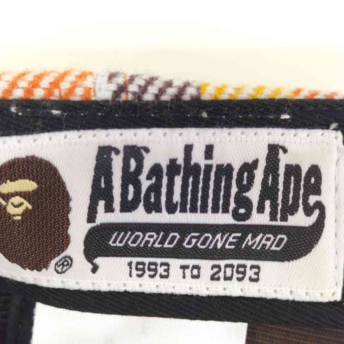 アベイシングエイプ A BATHING APE BAPE CHECK PANEL CAP メンズ FREE
