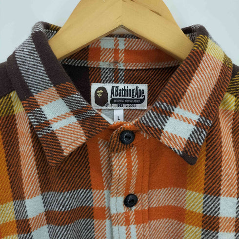 アベイシングエイプ A BATHING APE BAPE CHECK RELAXED FIT SHIRT メンズ import:L