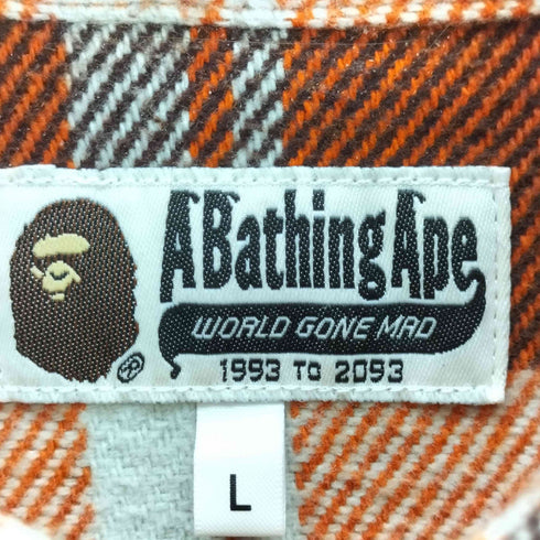 アベイシングエイプ A BATHING APE BAPE CHECK RELAXED FIT SHIRT メンズ import:L