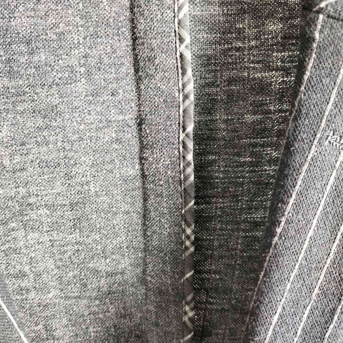 バーバリーブラックレーベル BURBERRY BLACK LABEL ウール混 ピンストライプ 2Bテーラードジャケット メンズ LL