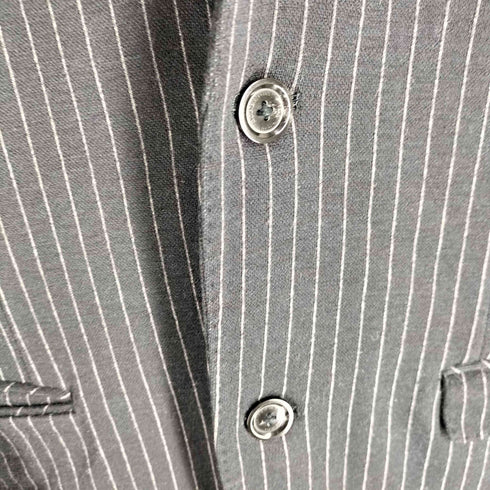 バーバリーブラックレーベル BURBERRY BLACK LABEL ウール混 ピンストライプ 2Bテーラードジャケット メンズ LL