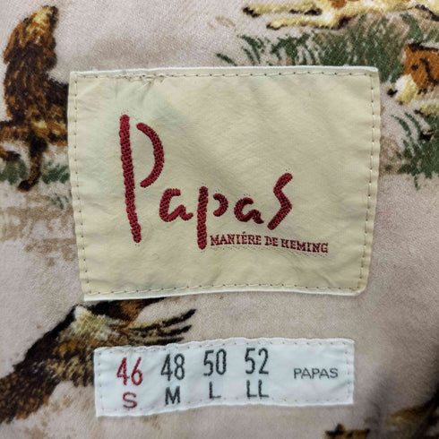 パパス papas 裏地総柄 コーデュロイ3Bテーラードジャケット メンズ S 46