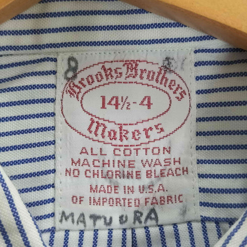 ブルックスブラザーズ BROOKS BROTHERS USA製 ストライプ コットン ボタンダウンシャツ メンズ 14 1/2-4