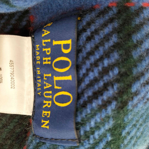 ポロラルフローレン POLO RALPH LAUREN MADE IN ITLAY ウールチェックマフラー メンズ