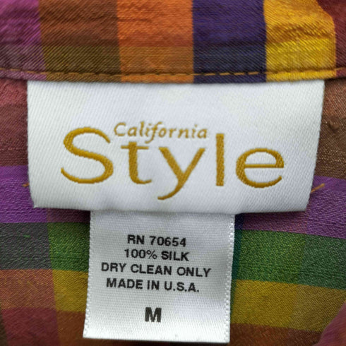 California Style マルチカラーレギュラーカラーシルクシャツ レディース JPN:M