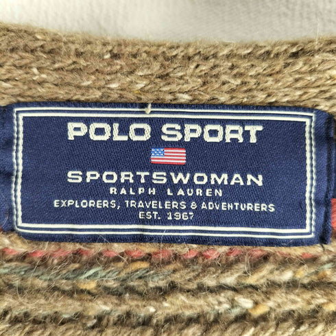 ポロスポーツラルフローレン POLO SPORT RALPH LAUREN 90s ネイティブ柄 ニットガウン トグルボタン レディース import:M