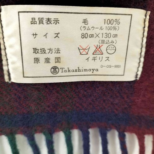 MADE IN SCOTRAND ラムウールチェックブランケット レディース