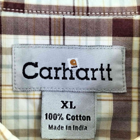 カーハート Carhartt ロゴパッチ チェック コットンワークシャツ メンズ import:XL