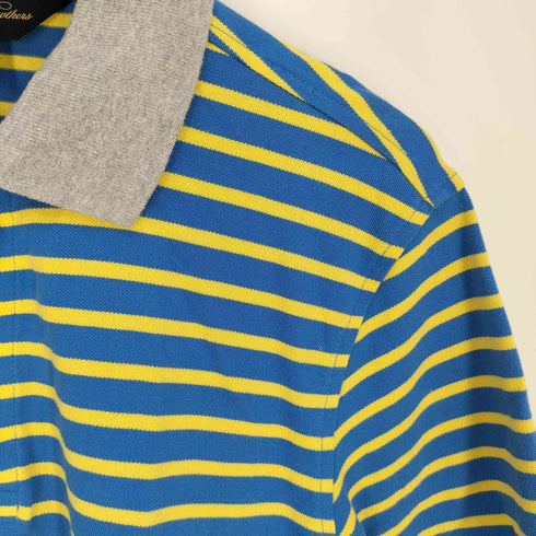 ブルックスブラザーズ BROOKS BROTHERS slim fit ボーダー ロゴ刺繍 ポロシャツ メンズ import:XS
