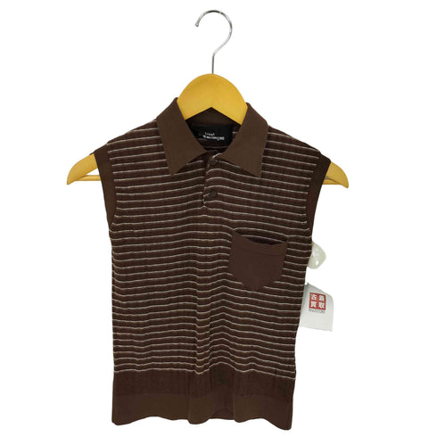 トリココムデギャルソン tricot COMME des GARCONS AD2000 01SS ノースリーブウールレーヨンポロシャツ レディース